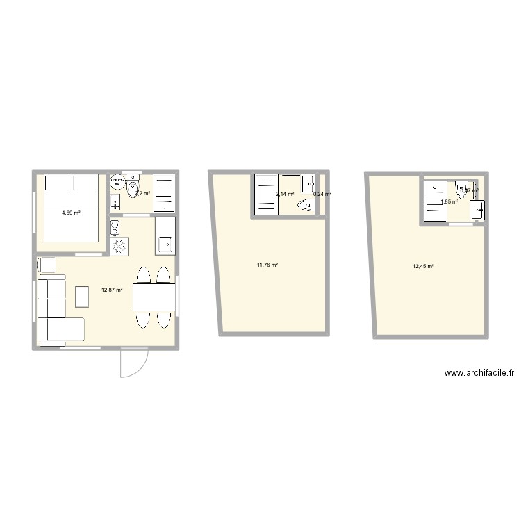 Iceland house. Plan de 9 pièces et 49 m2