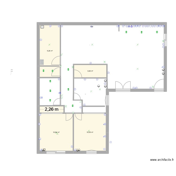 PLAN ELECTRICITE. Plan de 5 pièces et 36 m2