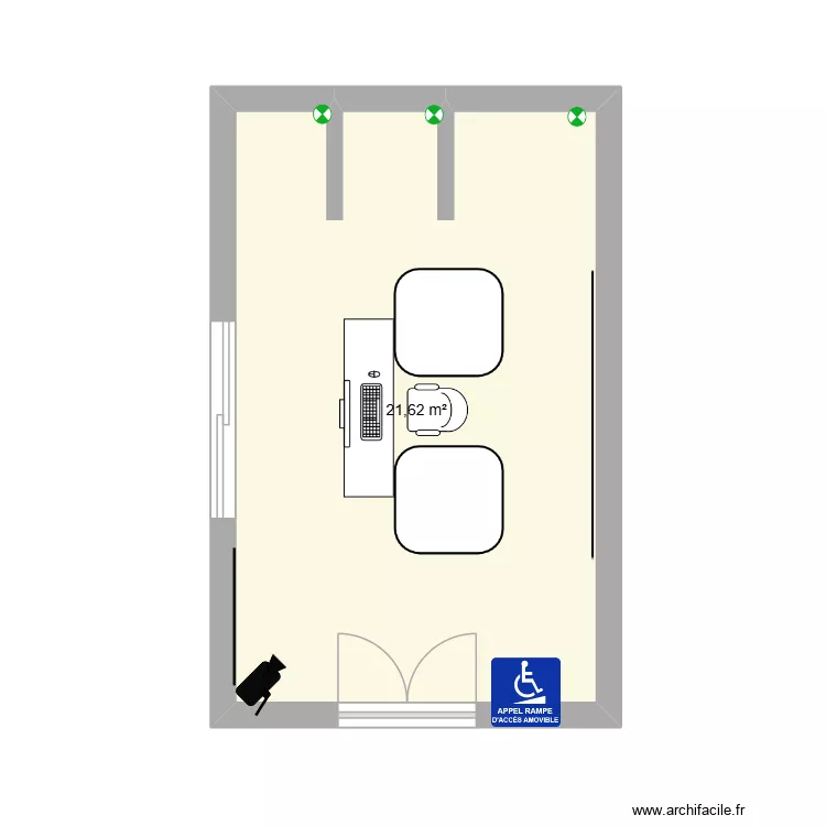 chi'c and truck. Plan de 1 pièce et 22 m² chi'c and truck. Plan de 1 pièce et 22 m²