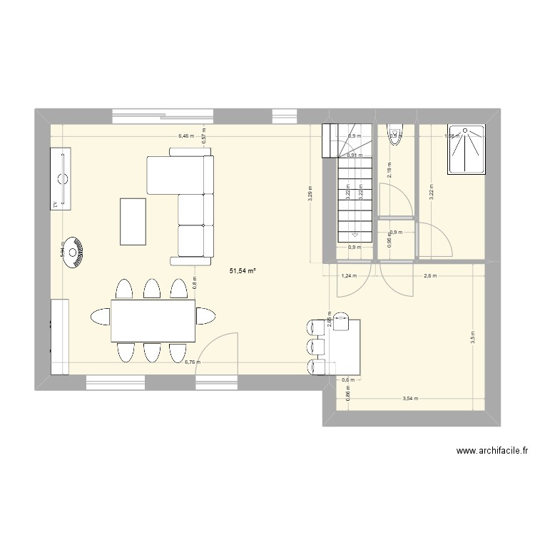 RDC FM 14/06/2025. Plan de 5 pièces et 62 m2