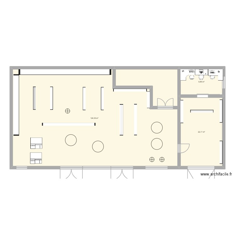 magasin zara celia. Plan de 3 pièces et 156 m2