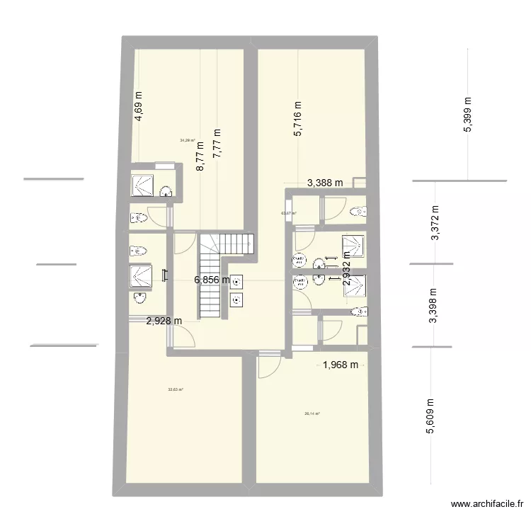plan logement 1 etage ( dessus Richard ). Plan de 