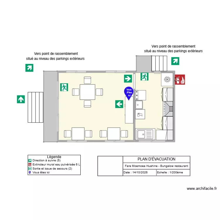 bungalow cuisine huahine. Plan de 2 Pièces et 27 m² bungalow cuisine huahine. Plan de 2 Pièces et 27 m²