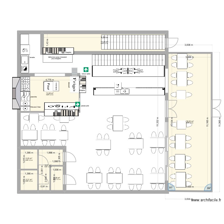 marivaux 3. Plan de 7 pièces et 78 m2
