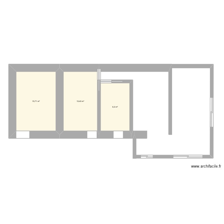 st michel. Plan de 3 pièces et 38 m2