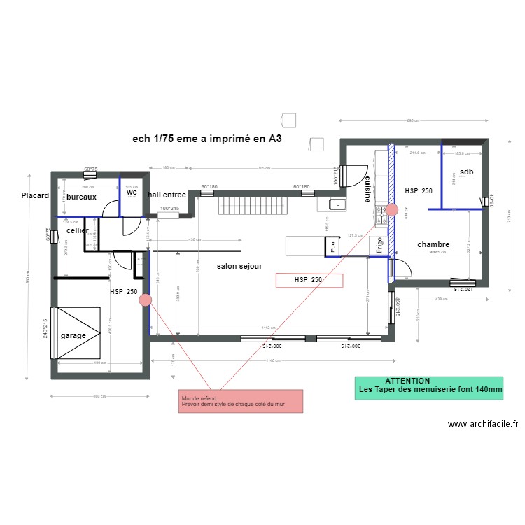 plan platrerie 1. Plan de 7 pièces et 58 m2