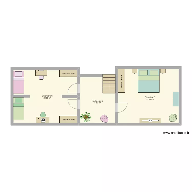 Scry 3e. Plan de 3  et 58 m²