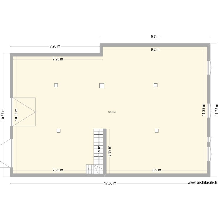 ss d'en bas. Plan de 1 pièce et 184 m2