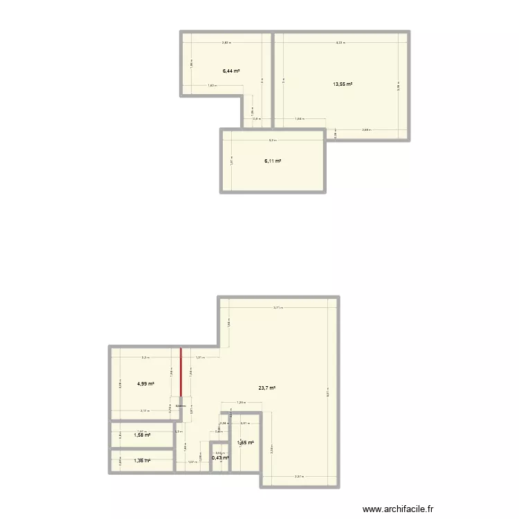 breut. Plan de 9  et 60 m²