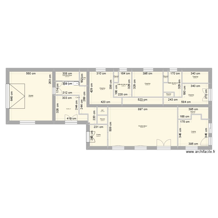 PLAN MAISON FINAL TEST. Plan de 21 pièces et 201 m2