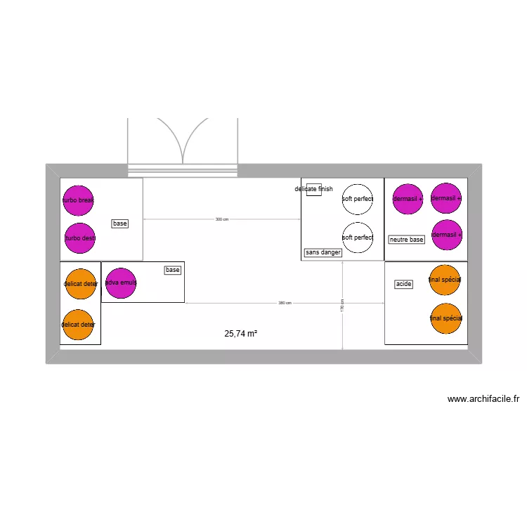 Blanchisserie. Plan de 1 pièce et 26 m²