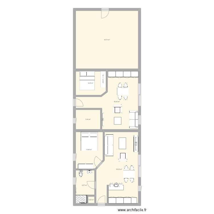 Corbinais. Plan de 8 pièces et 128 m2