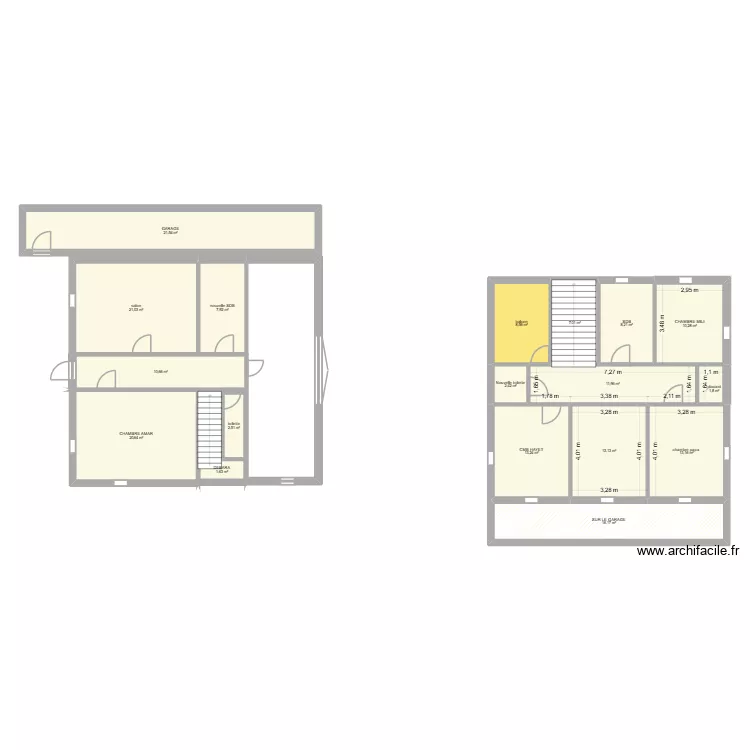 maison mech. Plan de 18  et 192 m²