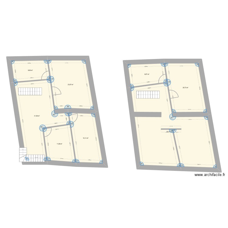Maison actuelle. Plan de 8 pièces et 182 m2