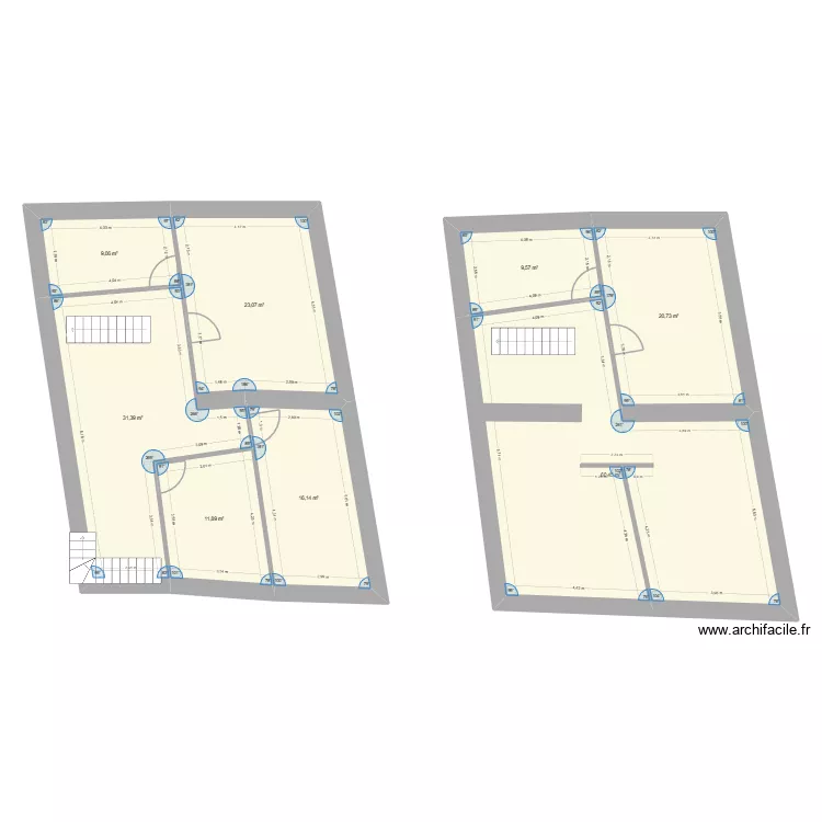 Maison actuelle. Plan de 8  et 182 m²