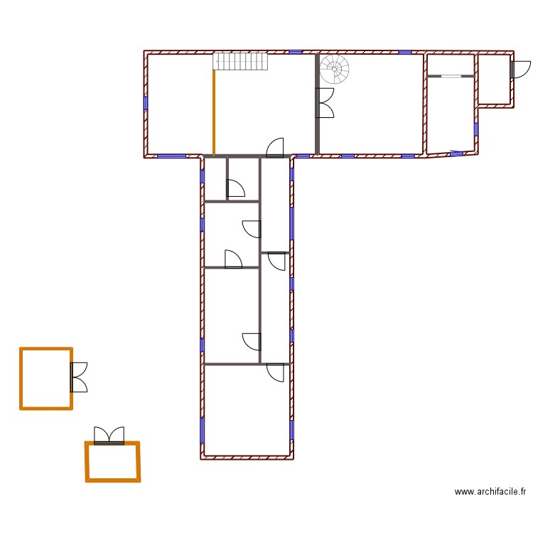 SERGINE. Plan de 22 pièces et 268 m2