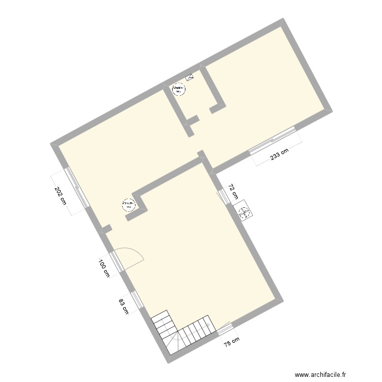SAU0557A. Plan de 1 pièce et 80 m2