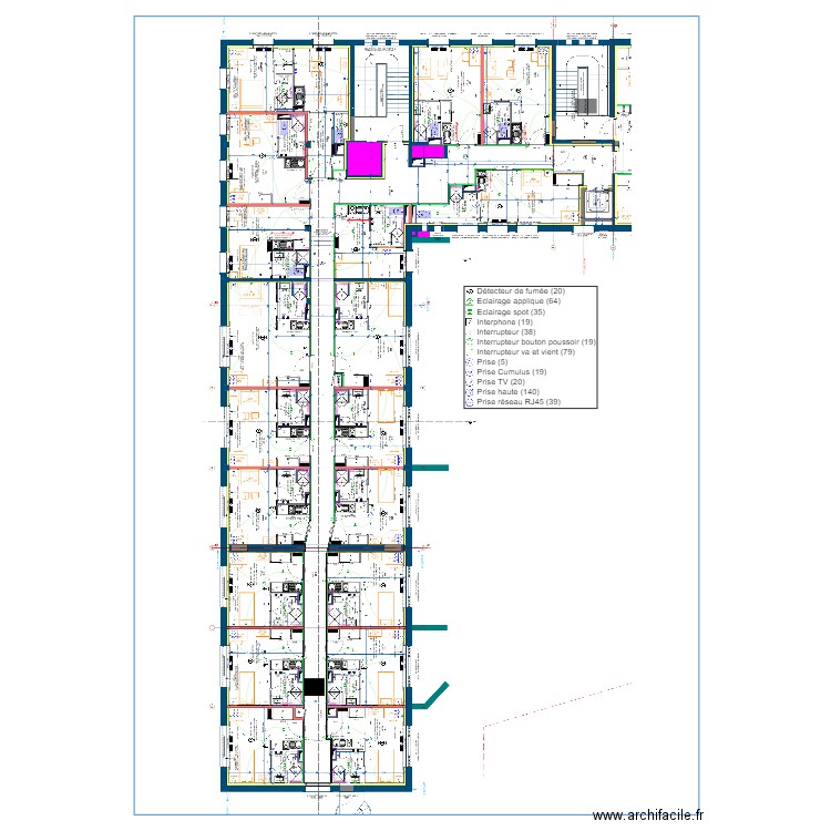 Implantation ELEC R+2 ORANGE indice 2 - 3-10-2024. Plan de 0 pièce et 0 m2