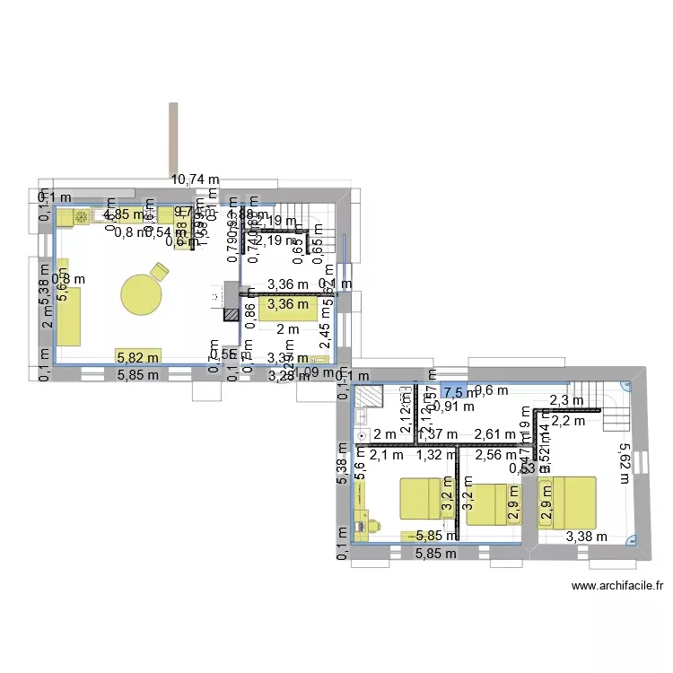 Les Farges 2 NEW. Plan de 2 Pièces et 107 m² Les Farges 2 NEW. Plan de 2 Pièces et 107 m²