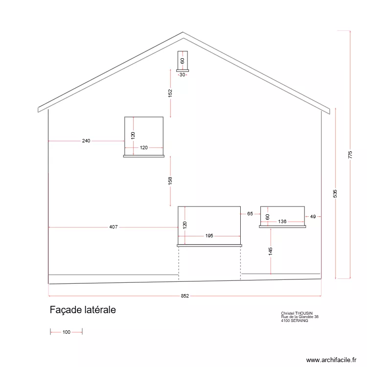 Christel Lat&eacute;rale. Plan de 