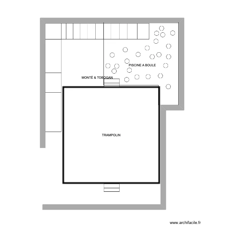 espace de jeu trampoline . Plan de 