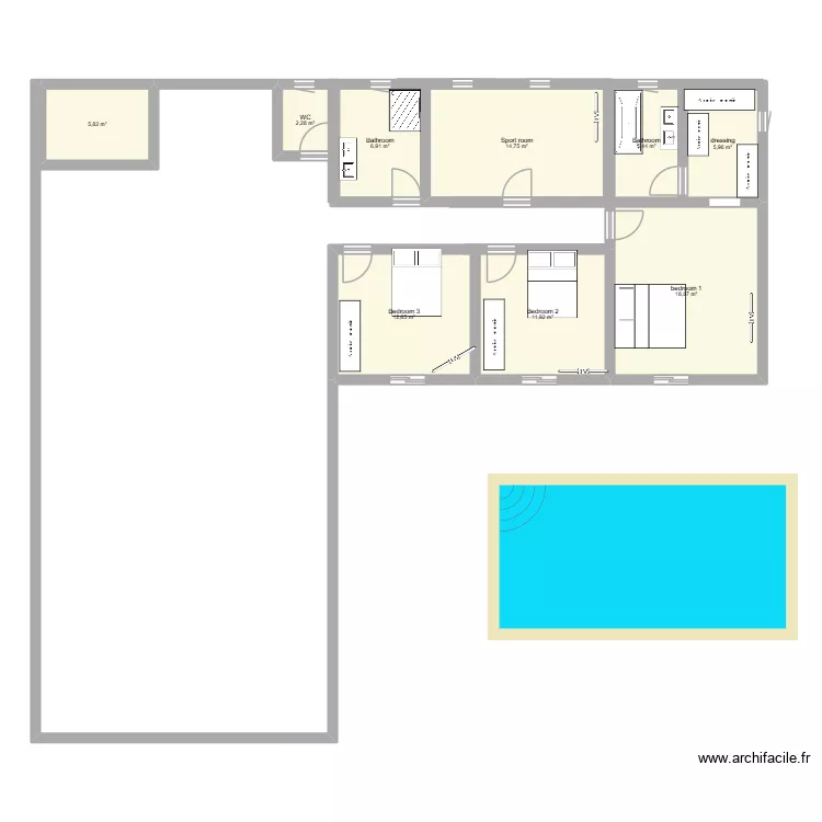 projet maison FRANCE. Plan de 9  et 85 m²