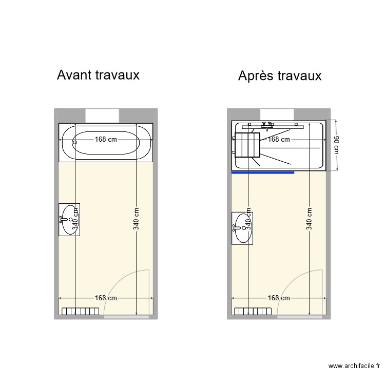 LAURENT Sdb. Plan de 2 pièces et 11 m2