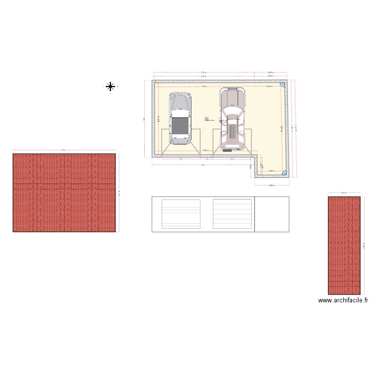 GARAGE. Plan de 1 pièce et 61 m2