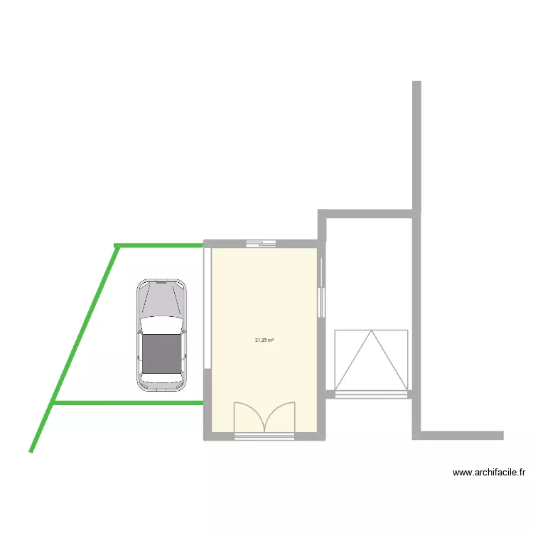 Garage 2. Plan de 1 pièce et 21 m²