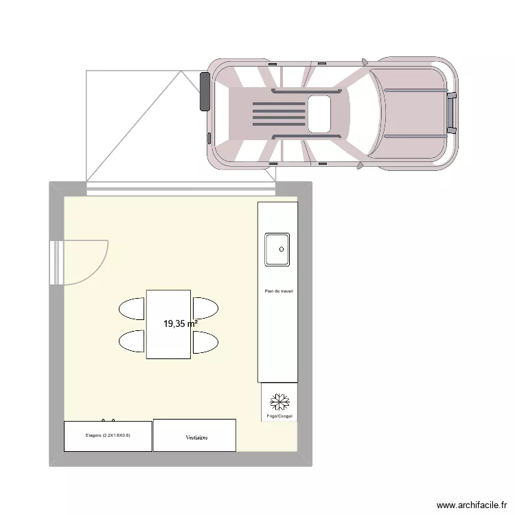Plan Cap Nord. Plan de 1  et 19 m²