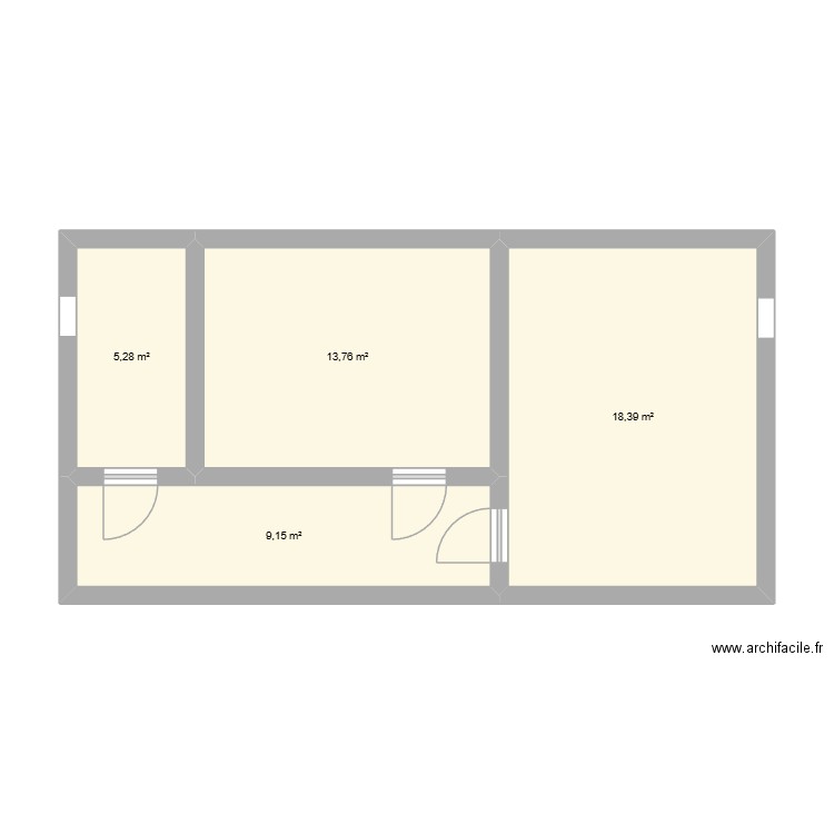 Appartement Vuillecin. Plan de 4 pièces et 47 m2