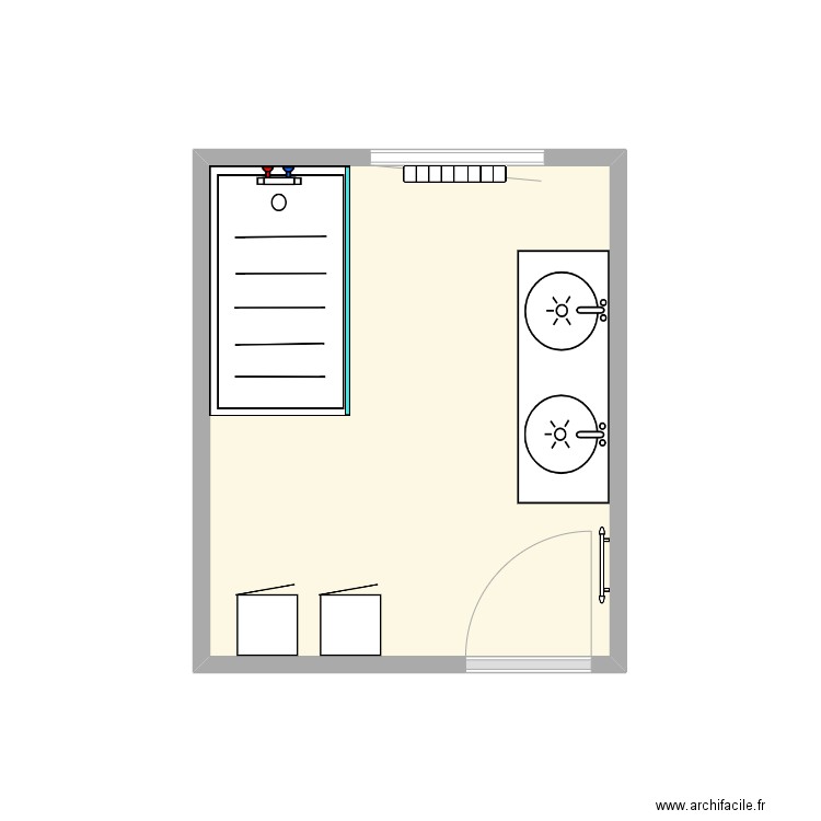 Fennenberger. Plan de 1 pièce et 8 m2