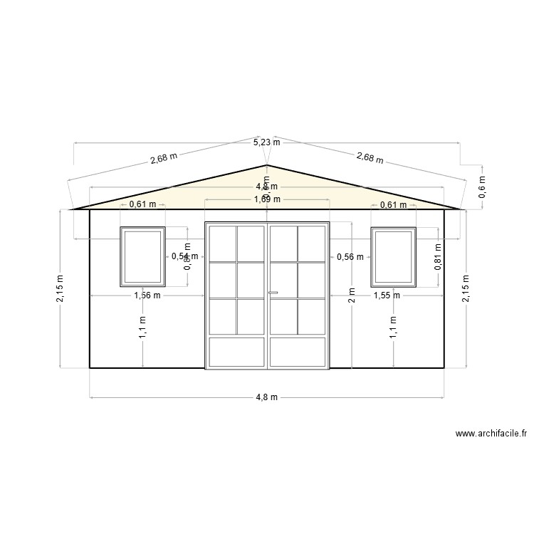 abris facade sud. Plan de 0 pièce et 0 m2