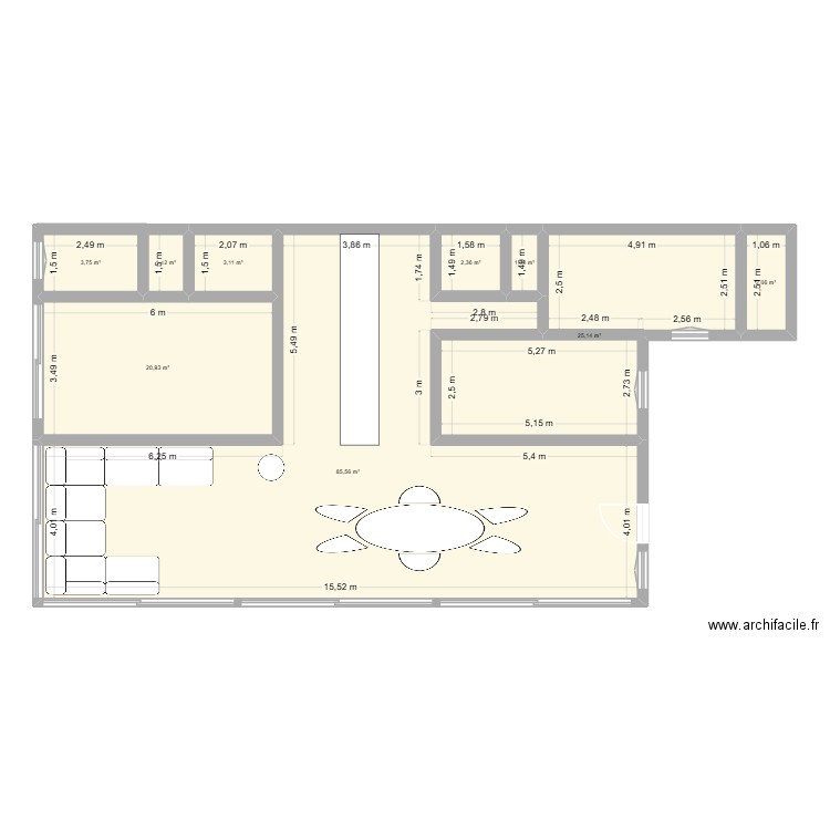 la datcha 1. Plan de 9 pièces et 146 m2