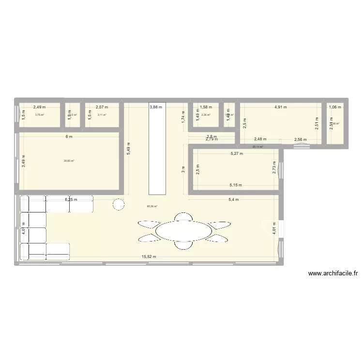 la datcha 1. Plan de 9 pièces et 146 m²