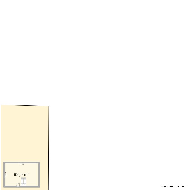 new. Plan de 1 pièce et 83 m2