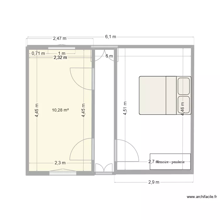 sao luis 2. Plan de 1 Pièce et 10 m² sao luis 2. Plan de 1 Pièce et 10 m²