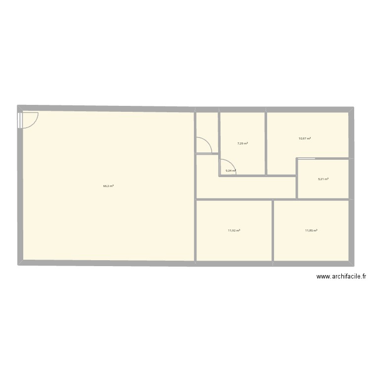 MAISON POUZAC. Plan de 7 pièces et 123 m2