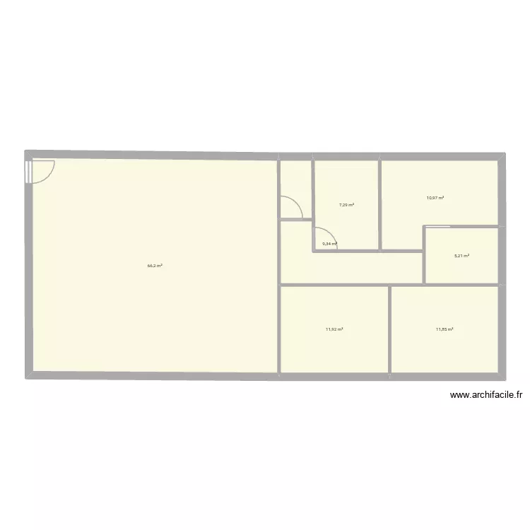 MAISON POUZAC. Plan de 7 pièces et 123 m²