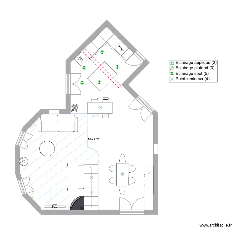 Nicole & Pierre plan éclairages. Plan de 1 et 55 m² Nicole & Pierre plan éclairages. Plan de 1 et 55 m²
