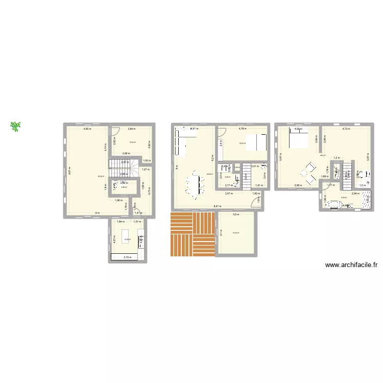 PLAN 1 LI. Plan de 12  et 219 m²