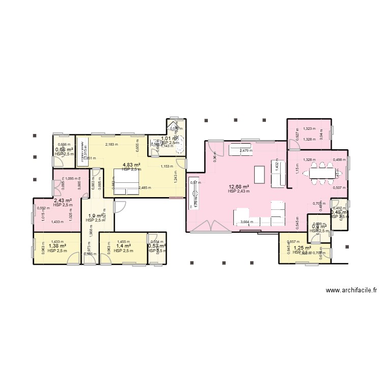 Plan Maison 2 Midjivin actualisé. Plan de 12 pièces et 29 m2