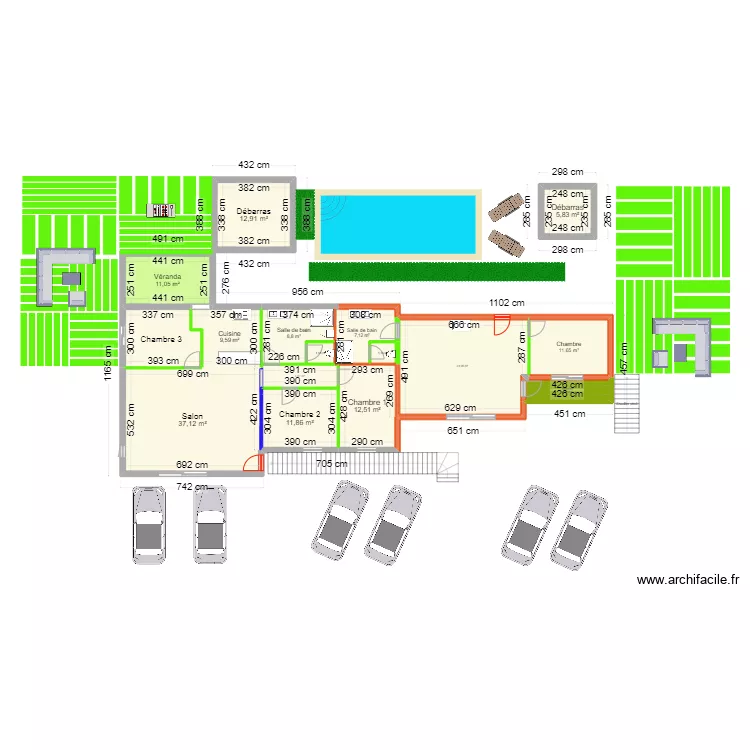 Carnoux mer 1er etage. Plan de 