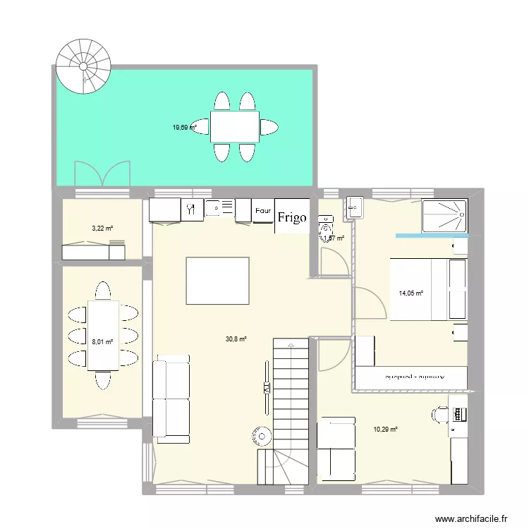 Cachan2. Plan de 7  et 88 m²