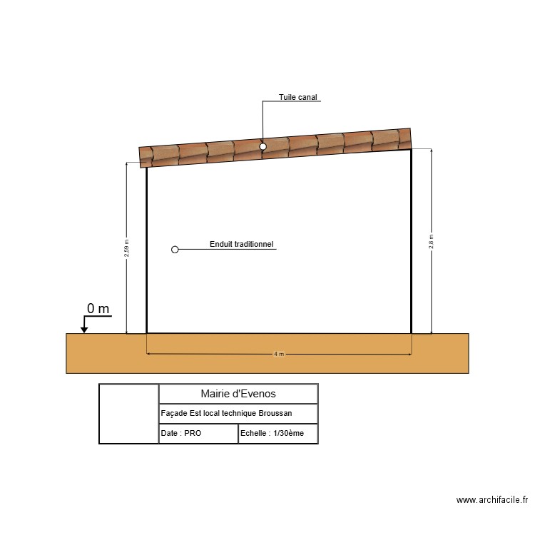Façade est. Plan de 0 pièce et 0 m2
