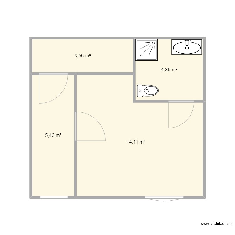 SB perso. Plan de 4 pièces et 27 m2