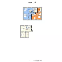 Malesherbes partage plans &eacute;tage 1 et 2 bis