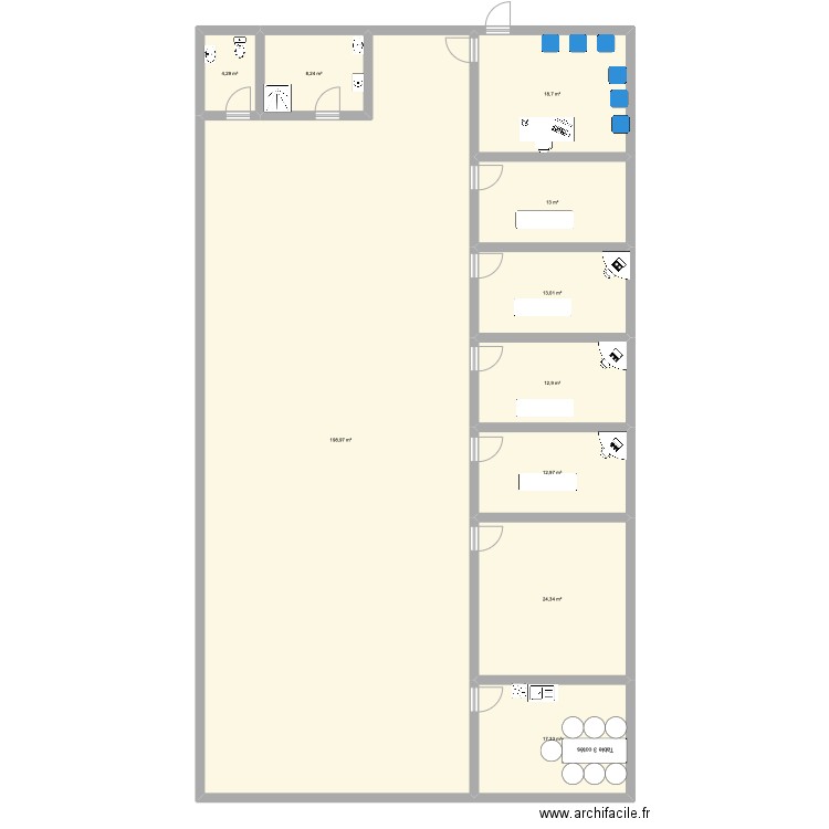 cabinet de kine ue 32. Plan de 10 pièces et 324 m2