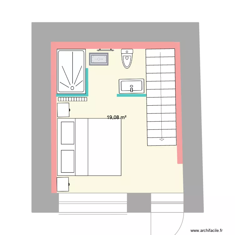 studio. Plan de 1 et 19 m² studio. Plan de 1 et 19 m²