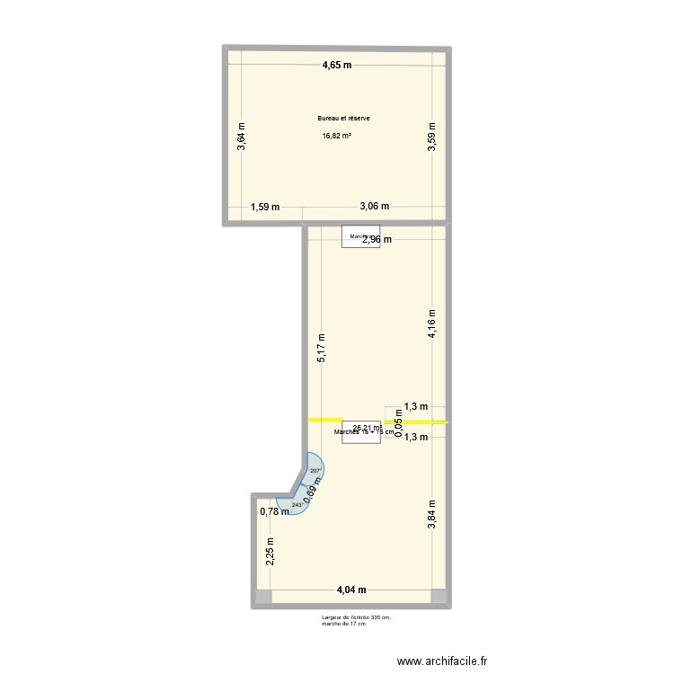 Lou Ciapacan - Salle 2. Plan de 2 pièces et 43 m2